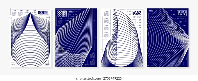Modern wireframe line effect water splash cover set
