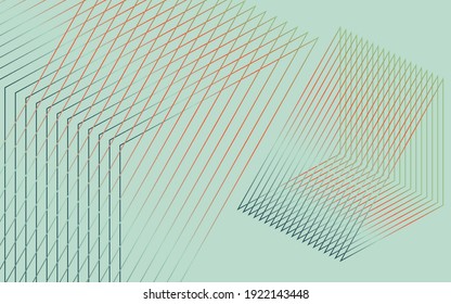 Modern wireframe vector design. 3d abstract elements with connected lines. Grid gradient illustration