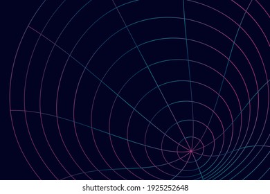 Modern wireframe vector design. 3d abstract elements with connected lines. Grid gradient illustration