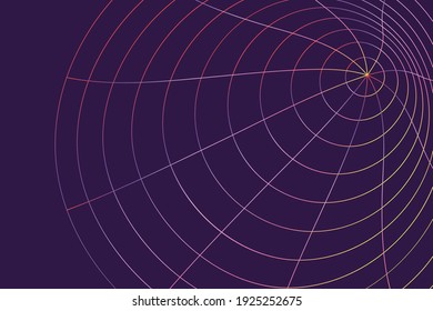 Modern wireframe vector design. 3d abstract elements with connected lines. Grid gradient illustration
