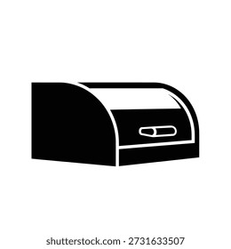 Modern wireless earbuds charging case flat design vector illustration isolated on white