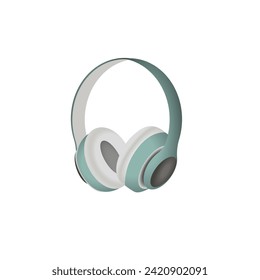 Modern wireless headphones with fixation. Vector illustration