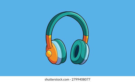 Modern wireless headphones vector illustration isolated on a clean background. Stylish audio device design representing music streaming, podcast listening, online learning, gaming, communication, and digital entertainment. Ideal for technology, multimedia, mobile applications, websites, advertising materials, user interfaces, and audio-related projects.