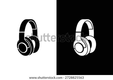 Modern wireless headphones vector listening electronic equipment earphone gadget technology stereo accessory acoustic devices