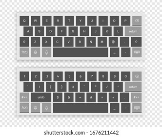 Teclado wireless moderno isolado em plano de fundo transparente. Vista superior