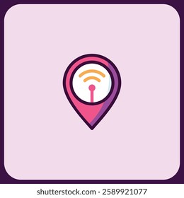 Modern Wireless Location Icon Design