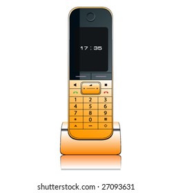 Modern wireless phone, vector illustration.
