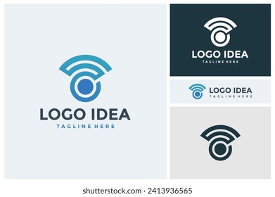 Modern wireless signal logo icon vector template, Letter S outline logo. Wifi Signal radio waves illustration, internet vector logo