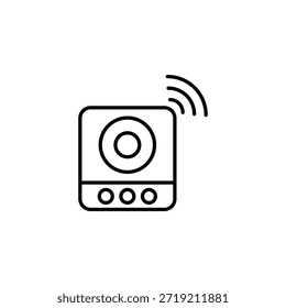 Modern Wireless Speaker Outline Smart Home Audio Icon
