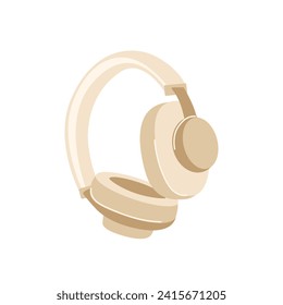 Modern wireless stereo headphone portable adjustable device for listen music isolated on white