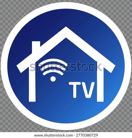 Modern Wireless Television Icon Representing Smart Home Connectivity and Digital Media Access