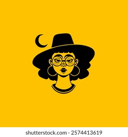 Modern witch logo design simple and elegant