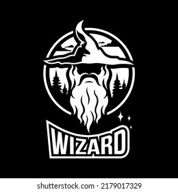 Modern wizard logo. Vector illustration