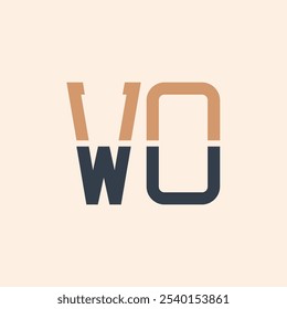 Diseño moderno del logotipo de la letra de WO. Diseño creativo y versátil del logotipo de WO Conveniente para todas las empresas