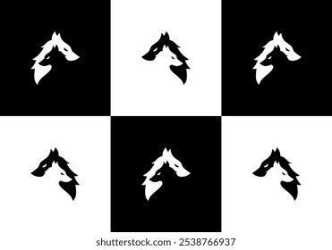 modern wolf head illustration vector logo