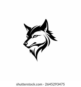 Modern Wolf Head Outline Logo