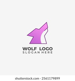 Modern Wolf Logo with Strong Shape Semi Lineart Minimalist