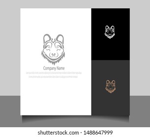 Modern wolf logo vector ilustration template with flat style. Creative logo design in eps 10.