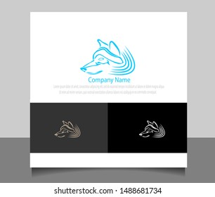 Modern wolf logo vector ilustration template with flat style. Creative logo design in eps 10.