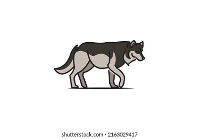 Modern Wolf Simple Art Design Vector