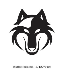 Símbolo de Lobo Moderno Integrado na Elegante Estrutura de Diamante Angular