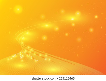 Modern Wolrd Map on Orange Abstract Background. Vector illustration