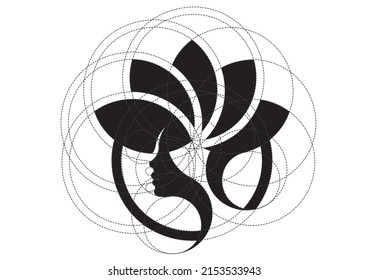 Modern woman circle art design