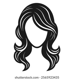 Modern Woman Hair Icon Silhouette for beauty branding and digital design