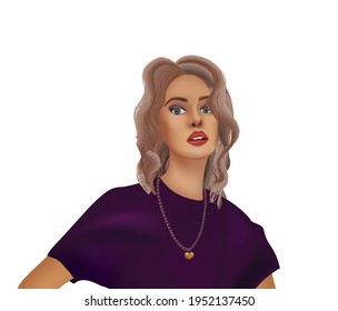 Modern woman posing. vector illustration