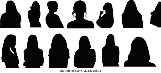 Modern Woman in solitude silhouette ,Solitary Female person,Stylish Career Lady Woman, Professional Woman silhouette Portrait, Elegant Woman illlustration, Silhouette of a Girl, Feminine silhouette