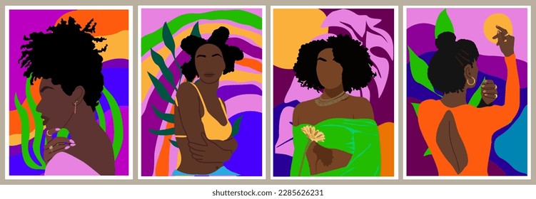 Modern Woman Wall Art set, Abstract Female Prints.