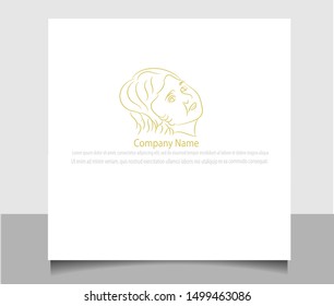 Modern women logo vector ilustration template with monoline and flat style in eps 10.