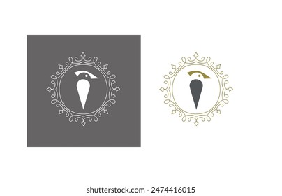Marque de design du logo de pics de bois moderne.  logo de Abstrait de pic-vert en illustration vectorielle graphique  ethnique. Symbole, icône, création.