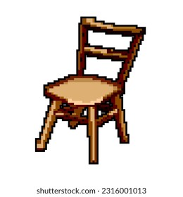 modern wooden chair game pixel art retro vector. bit modern wooden chair. old vintage illustration