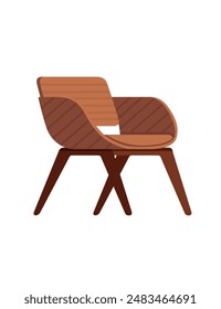 Modern wooden chair without pillows vector illustration