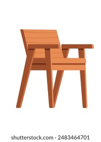 Modern wooden chair without pillows vector illustration