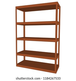 Modern Wooden color Blank empty shelf 