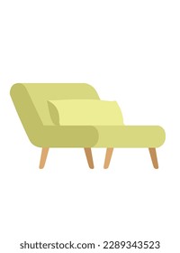 Modern wooden comfortable armchair vector illustration isolated on white background