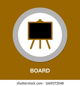 Modern wooden easel with a canvas for painting paintings, accessories. Empty canvas for painting, drawing board, art poster, art engaged. Hobby, creative work. Vector illustration isolated.