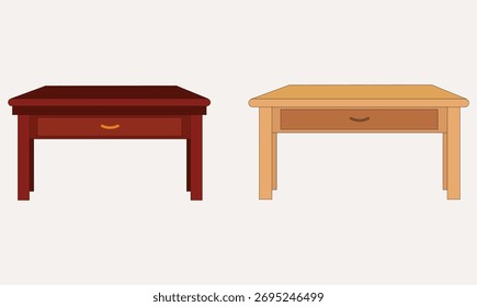 Modern wooden interior design table vector for use.