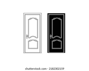 Modern wooden opened and closed door vector in different positions realistic set isolated illustration. Flat Door Vector Collection Pro Vector.  House door icon. Simple illustration of house door vect