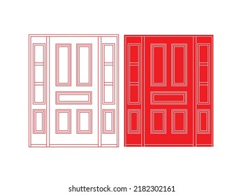 Modern wooden opened and closed door vector in different positions realistic set isolated illustration. Flat Door Vector Collection Pro Vector.  House door icon. Simple illustration of house door vect
