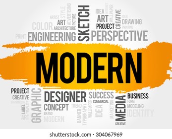 MODERN word cloud, business concept