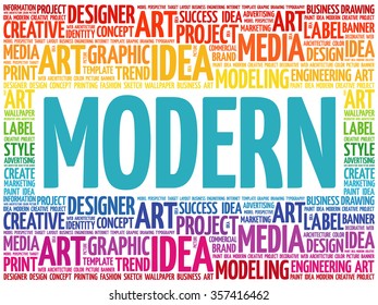 MODERN word cloud, creative business concept background