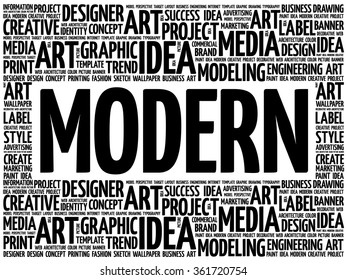 MODERN word cloud, creative business concept background