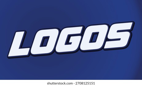 Logos de palabra modernos en fuente blanca en negrita contra fondo azul