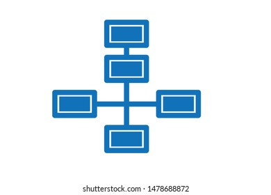 Modern Work diagram icon vector (blue version)