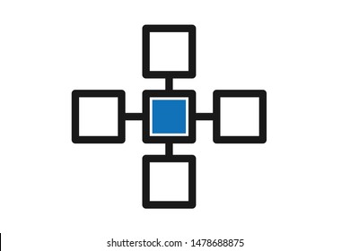 Modern Work diagram icon vector (blue version)