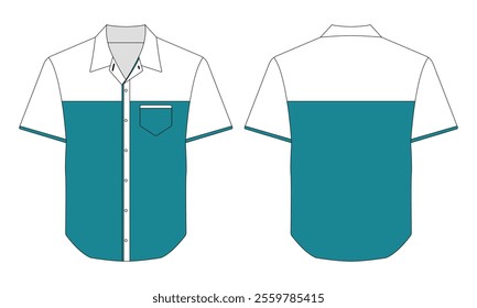 Modern work shirt mockup front and back view