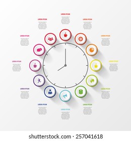 Modern work time management planning infographics